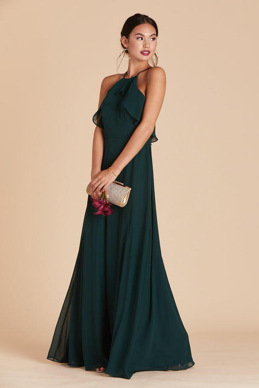 Chiffon Bridesmaid Dress in Emerald ...